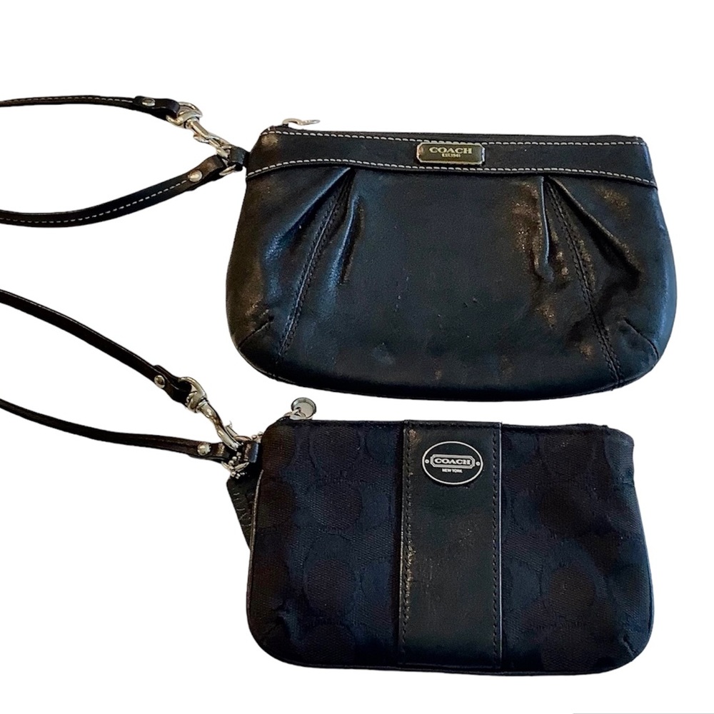2 Coach Wristlets One Leather One Cloth